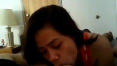 Filipina Aline sucking and swallow