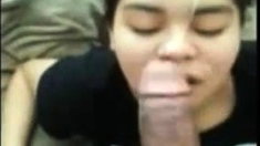 Asian girl milks black dick