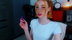 Unique Redhead SheBoy gets naked Webcam sex Show