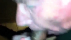 White head grandpa quicky in restroom