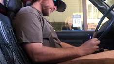 Horny Guy Bustin A Nut at the Bank ( Hands free Public Cum )