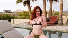 Latina bikini babe and redhead show off