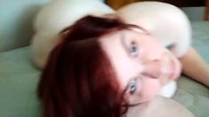 Redhead BBW Cums Hard on Webcam Solo