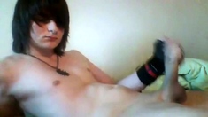 Twink with a Big Cock Cums on Webcam