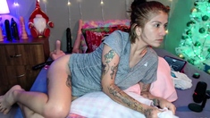 Sexy brunette toys her pussy and ass on cam