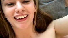 Amateur Webcam Cute Teen Plays Solo with Big Dildo