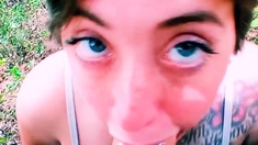 Czech amateur blowjob and fucking POV in public