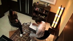 Japanese fingered on massage table