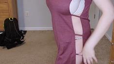 Amateur blond girl with big boobs getting fucked