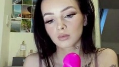 Lovely Amateur teen brunette masturbating outdoor