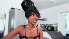 Petite ebony teen on first time casting