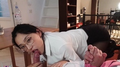 Kinky double japanese blowjob and hardcore fucking session