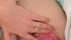 Petite small tit babe with perfect pussy masturbates