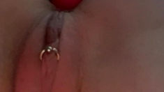 Amateur brunette chick toying her ass and pussy on webcam