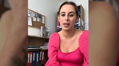 Office Tease Naughty Secretary Fingers Herself and Cums fo