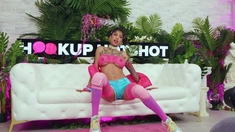 Big Boobed Babe Tit Fucks A Lucky Fuckpole