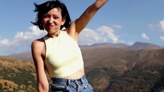 Petite latina model outdoor striptease