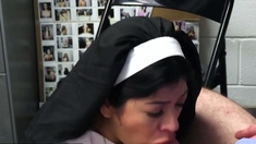 Sexy nun caught shoplifting and fucked
