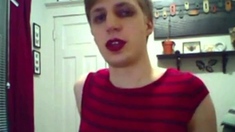 Twink Crossdresser Cums Hard