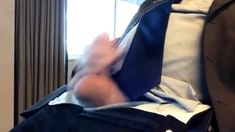 Suited Silver Fox Jerks Off Solo