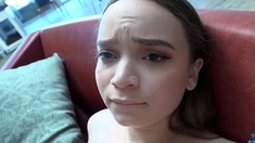 Lovely Amateur teen brunette masturbating outdoor