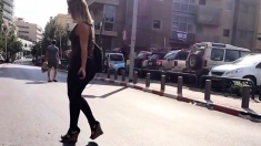 Bubble Butt VPL walking the street