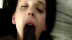 Young girl gets turned out by black cock Suck + Fuck