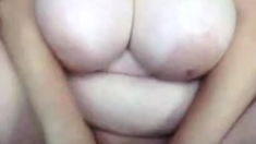 Trailertrash-ish BBW with heavy boobs on webcam 1