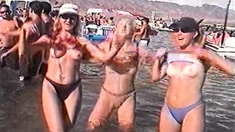 Outdoor group sex on the beach