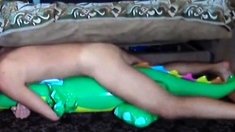 Big inflatable alligator humping cum